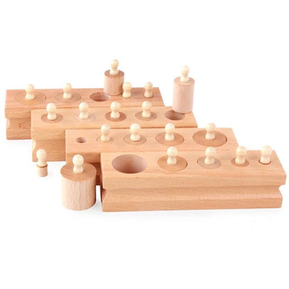 Wooden Toys Montessori Educational Cylinder Socket Blocks Toy Baby Toys