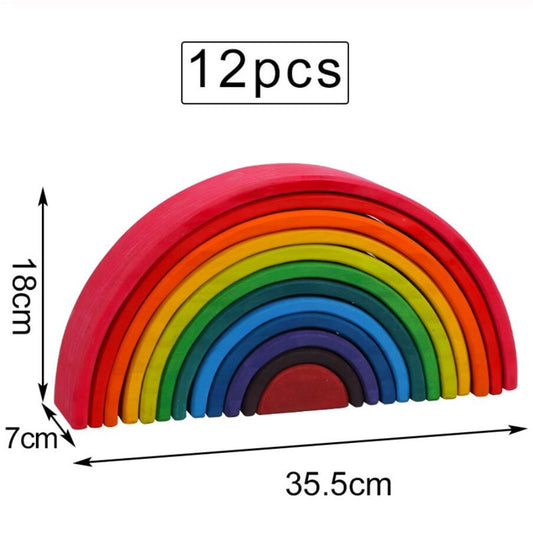 Large Rainbow Stacker – Montessori Wooden Building Toy