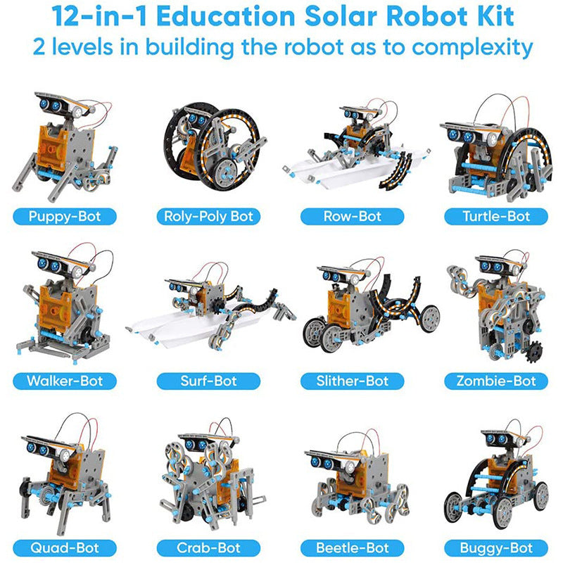 13-in-1 DIY Solar Robot Toy – Self-Assembled STEM Kit