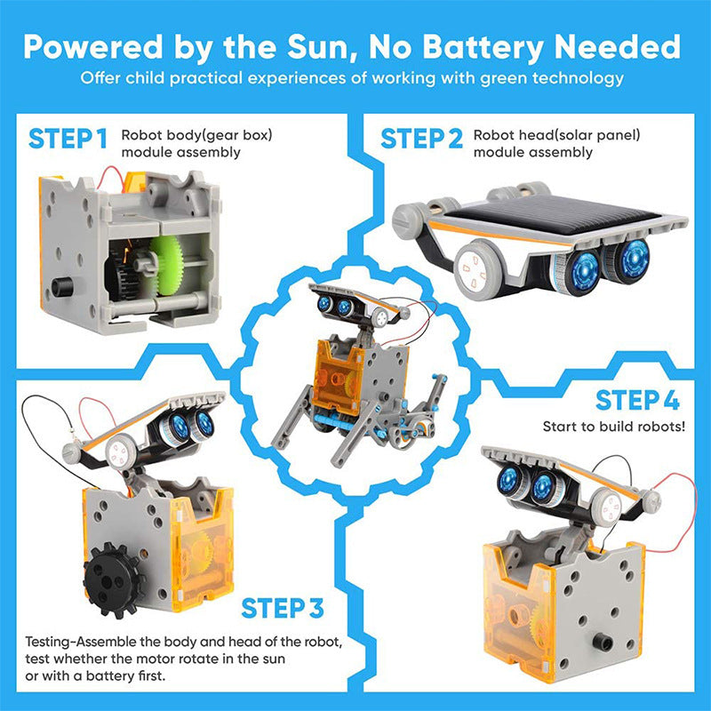 13-in-1 DIY Solar Robot Toy – Self-Assembled STEM Kit