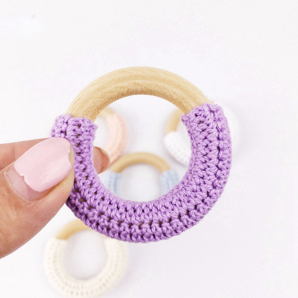 Natural Maple Wood Teething Ring Set – Safe Baby Teether