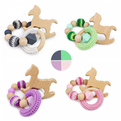 Natural Maple Wood Teething Ring Set – Safe Baby Teether