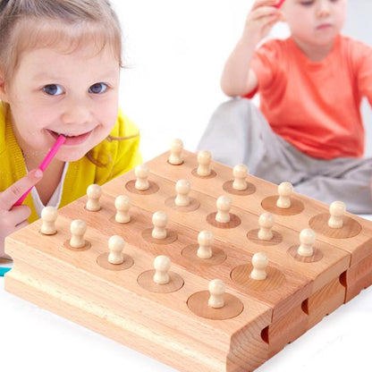 Wooden Toys Montessori Educational Cylinder Socket Blocks Toy Baby Toys