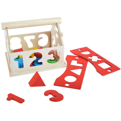 Wooden Toys House Number Letter Kids Children Learning Math Toy Multicolor Educational Intellectual Building Blocks