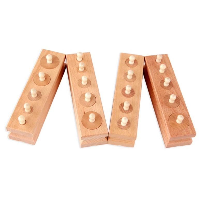 Wooden Toys Montessori Educational Cylinder Socket Blocks Toy Baby Toys