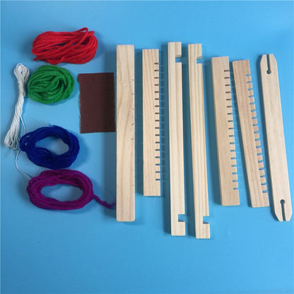 Wooden Weaving Craft Yarn Little Loom DIY Wool Knitting Machine Kids Educational Montessori Toys for Children Materials Kits Fun