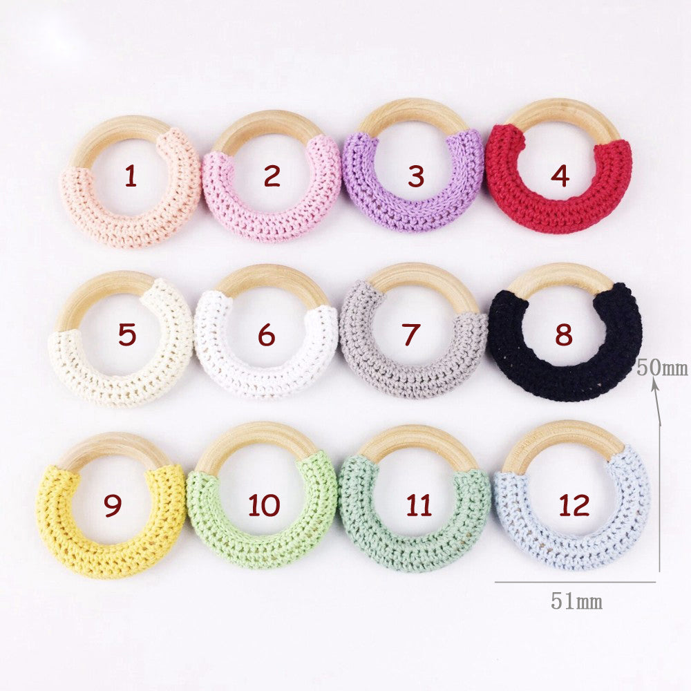 Natural Maple Wood Teething Ring Set – Safe Baby Teether