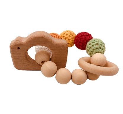 Crochet Bead Teething Ring Set – Organic Baby Teether