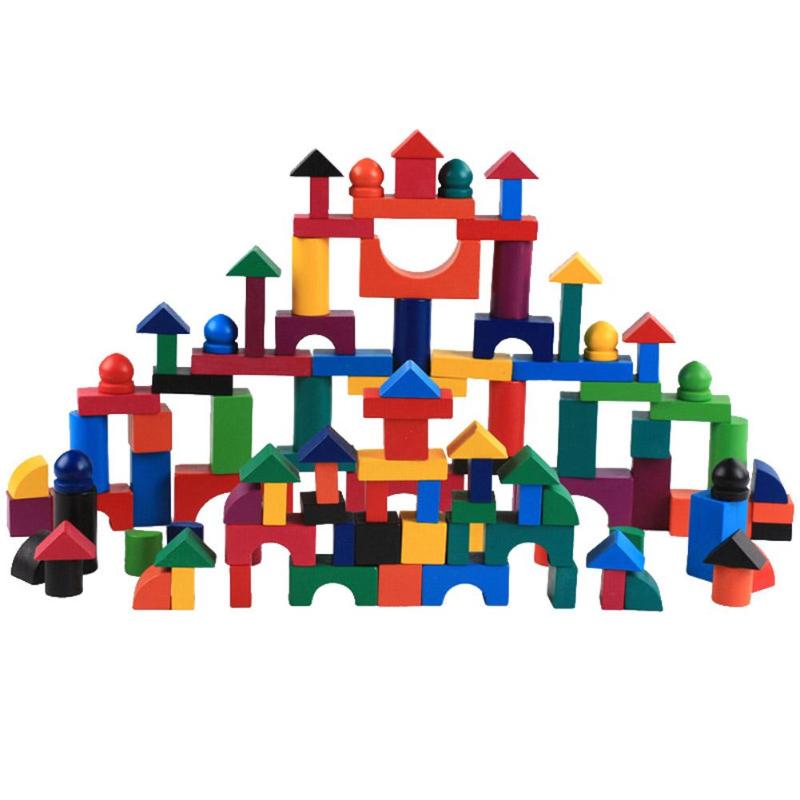 112-Piece Wooden Rainbow Domino Set