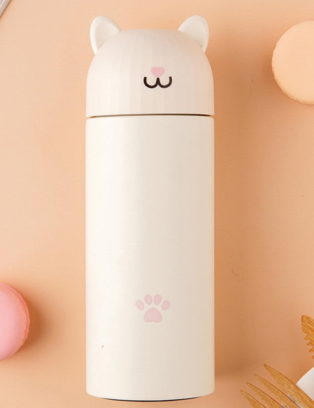 Stainless steel smart cat creative thermos mug Portable cute girl student digital display children thermos mug