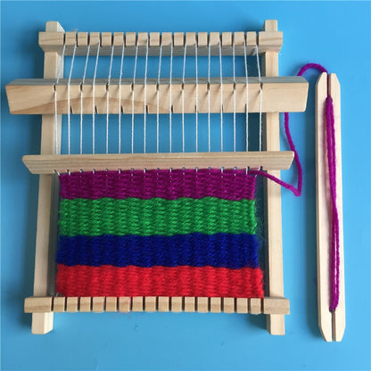 Wooden Weaving Craft Yarn Little Loom DIY Wool Knitting Machine Kids Educational Montessori Toys for Children Materials Kits Fun