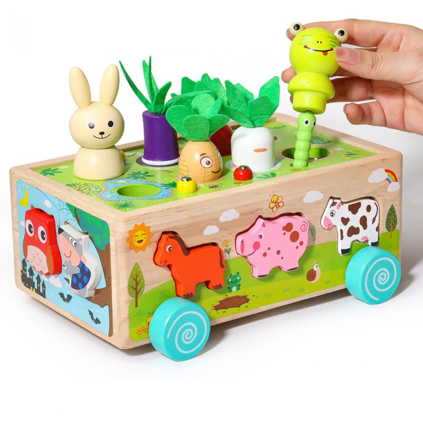 Montessori Carrot Harvest Game – Wooden Educational Toy