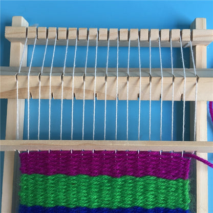 Wooden Weaving Craft Yarn Little Loom DIY Wool Knitting Machine Kids Educational Montessori Toys for Children Materials Kits Fun