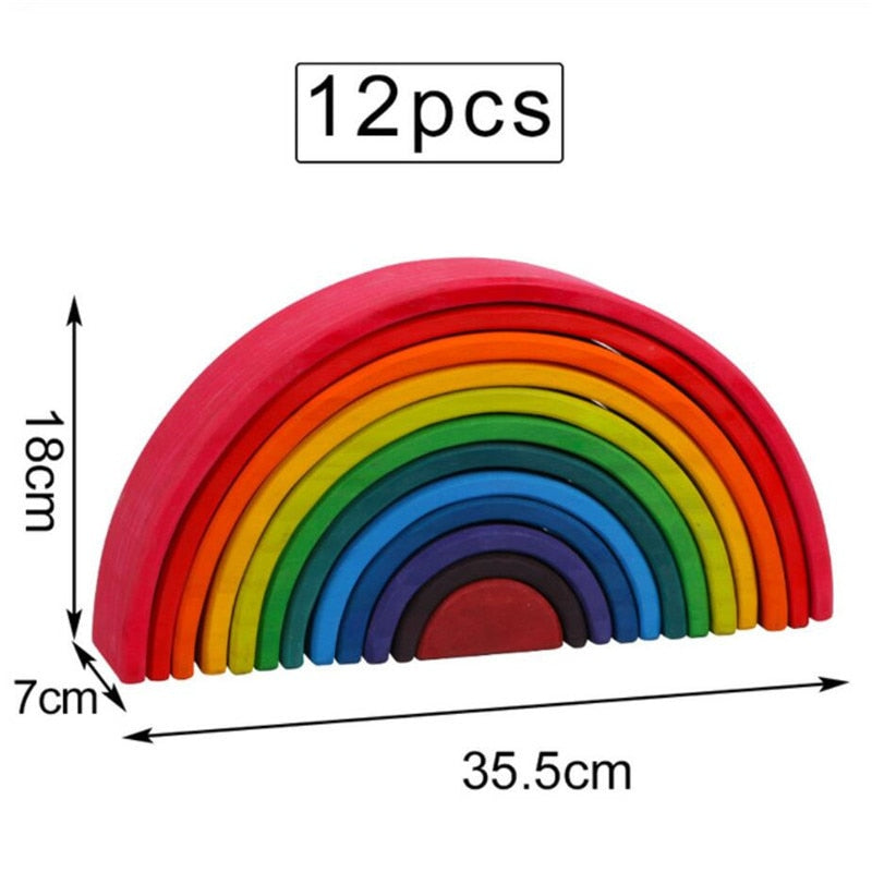 Large Rainbow Stacker – Montessori Wooden Building Toy