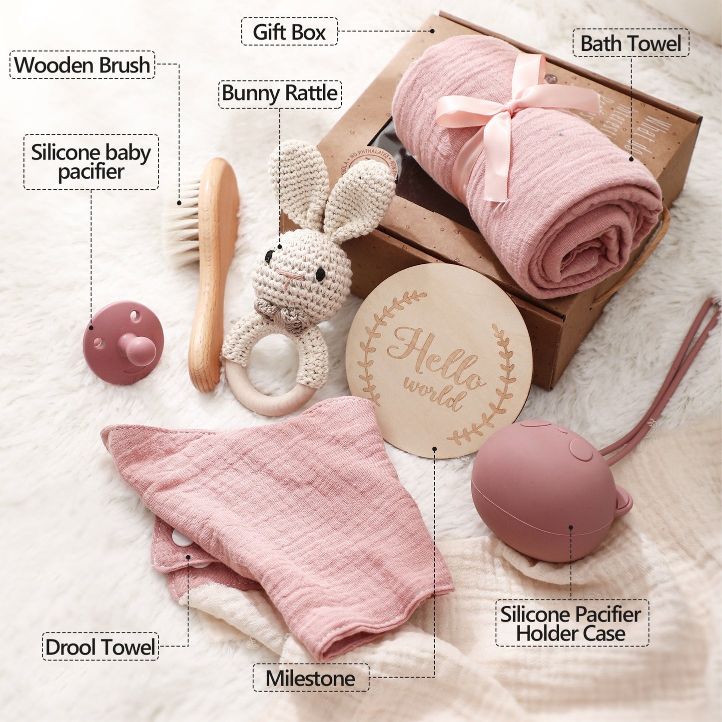 Full Moon Baby Gift Set – Towel, Brush & Pacifier Set