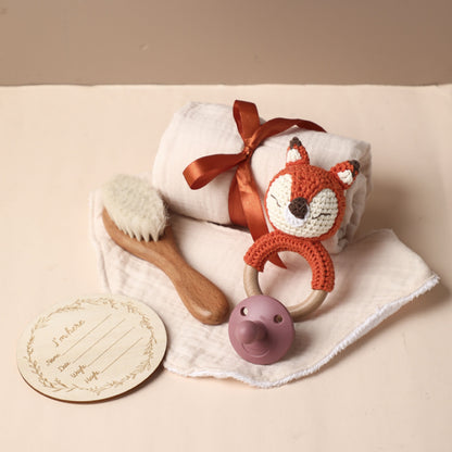 Full Moon Baby Gift Set – Towel, Brush & Pacifier Set