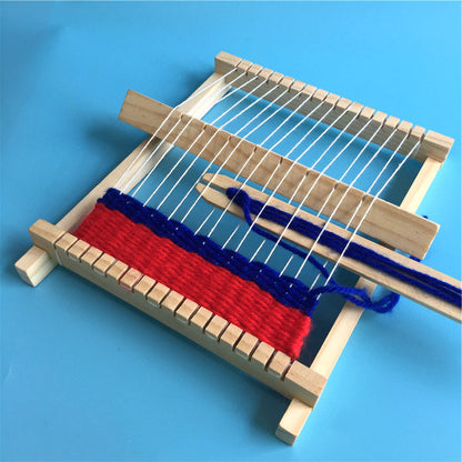 Wooden Weaving Craft Yarn Little Loom DIY Wool Knitting Machine Kids Educational Montessori Toys for Children Materials Kits Fun