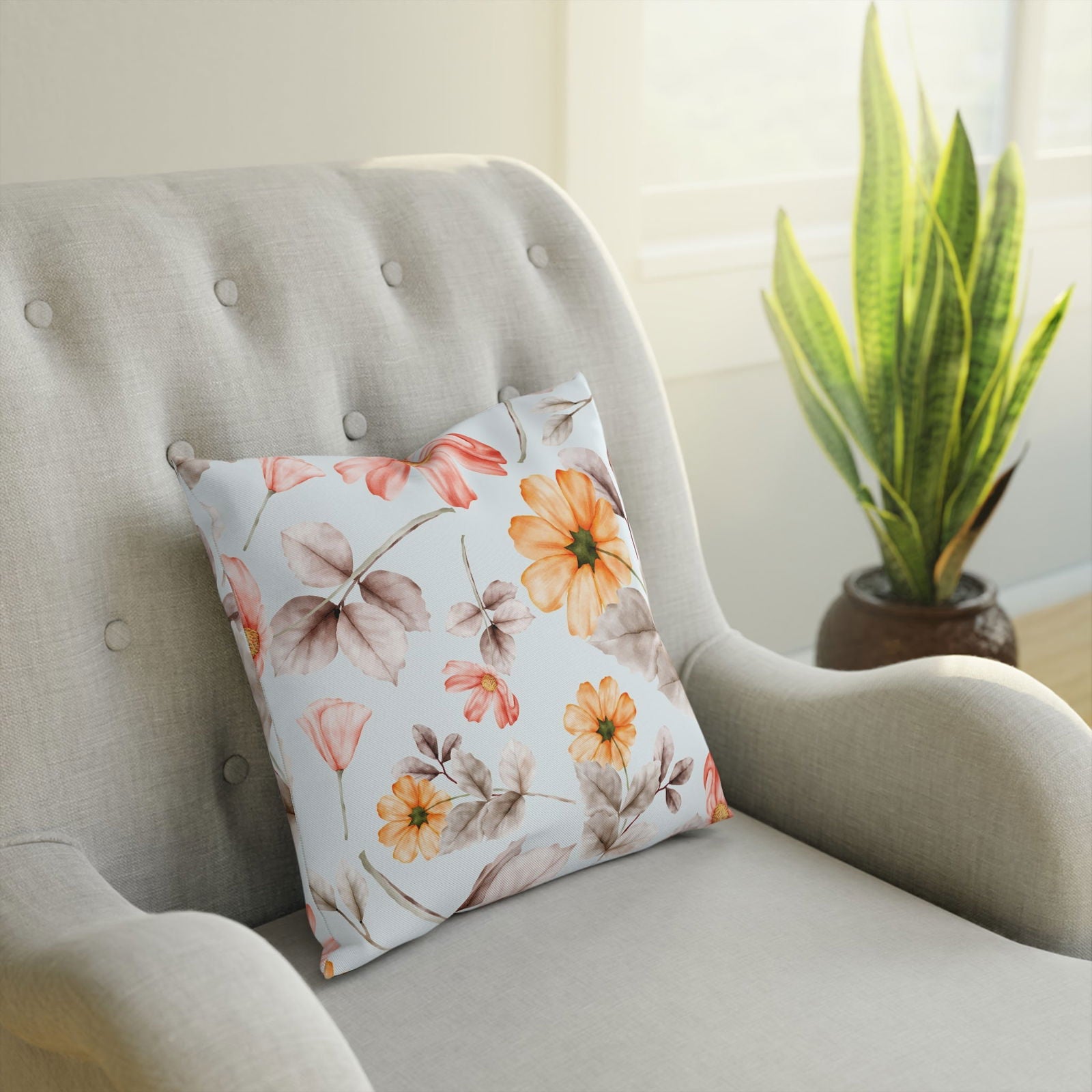 Floral Throw Pillow - Luxora