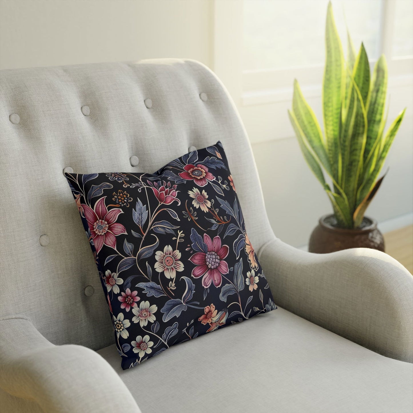 Floral Throw Pillow - Luxora