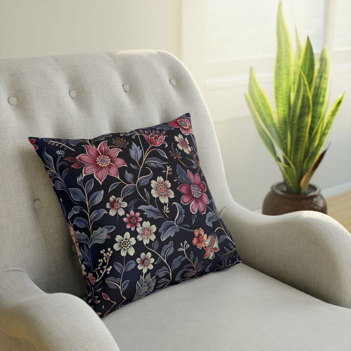 Floral Throw Pillow - Luxora