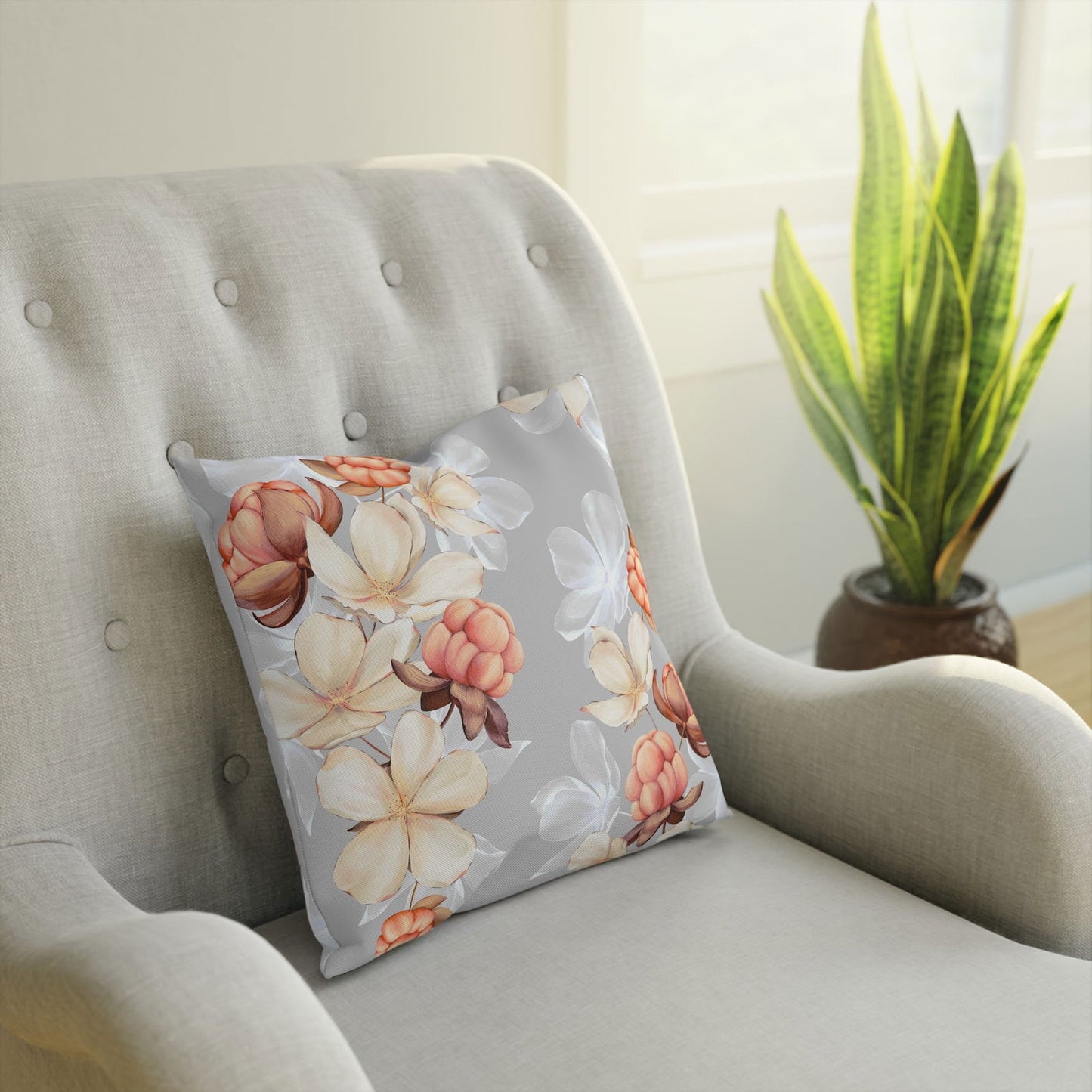 Floral Throw Pillow - Luxora