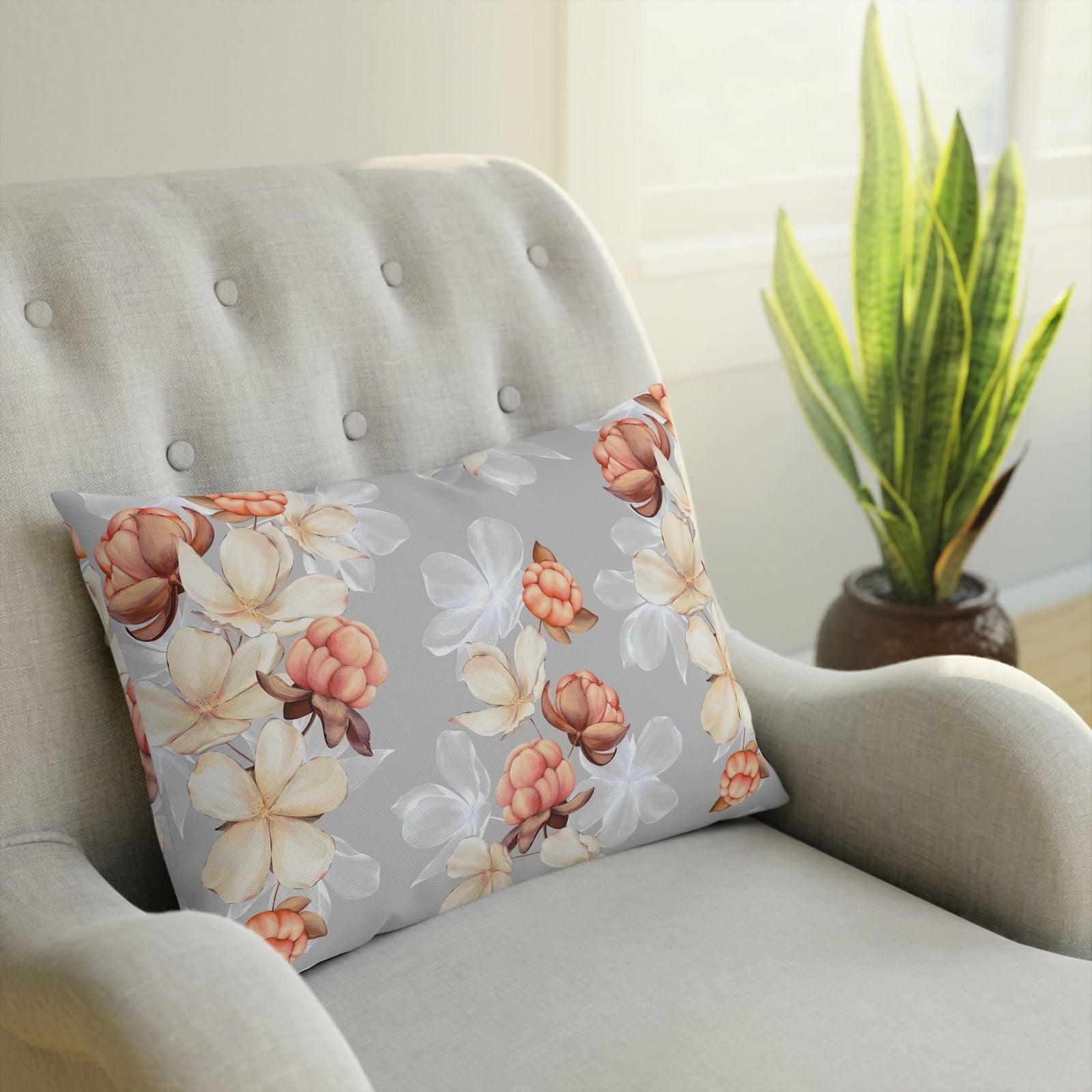 Floral Throw Pillow - Luxora