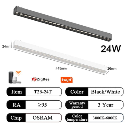 6MM Ultra Thin Aluminum 48V Magnetic Track Light System Smart Home