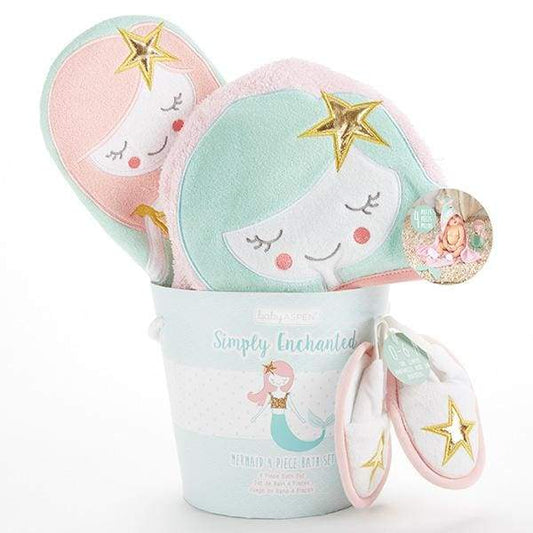 Simply Enchanted Mermaid 4-Piece Bath Time Gift Set